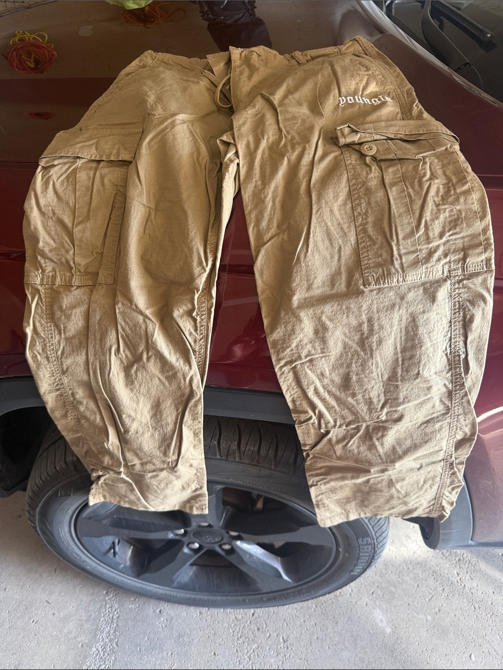 YoungLA Tan Cargo Pants with Utility Pockets